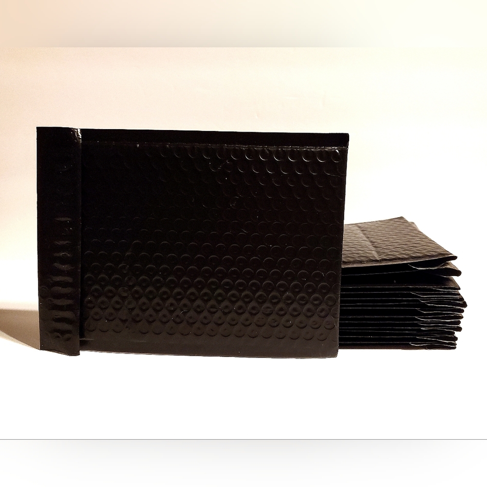 6"×9" Poly Bubble Mailer Self Seal 15 Pieces Set Waterproof in Black